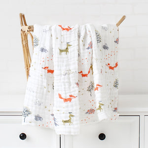 Bamboo Cotton Baby Blanket: Infant Swaddle Wrap | Warm Quilt | Muslin Bed Cover