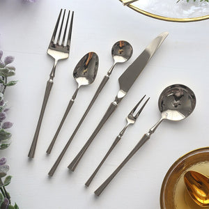 Bright Silver 18/10 Stainless Steel Luxury Cutlery Dinnerware Tableware Knife Spoon Fork Chopsticks Flatware Set Dishwasher Safe