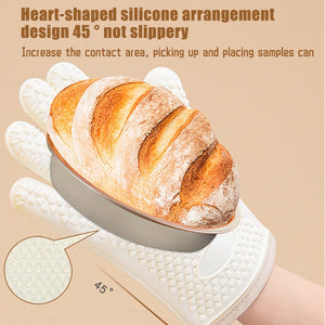 2PCS Silicone Oven Gloves Home Kitchen Bar Accessories High Temperature Resistant Anti-slip Microwave Gloves for Bakery Useful