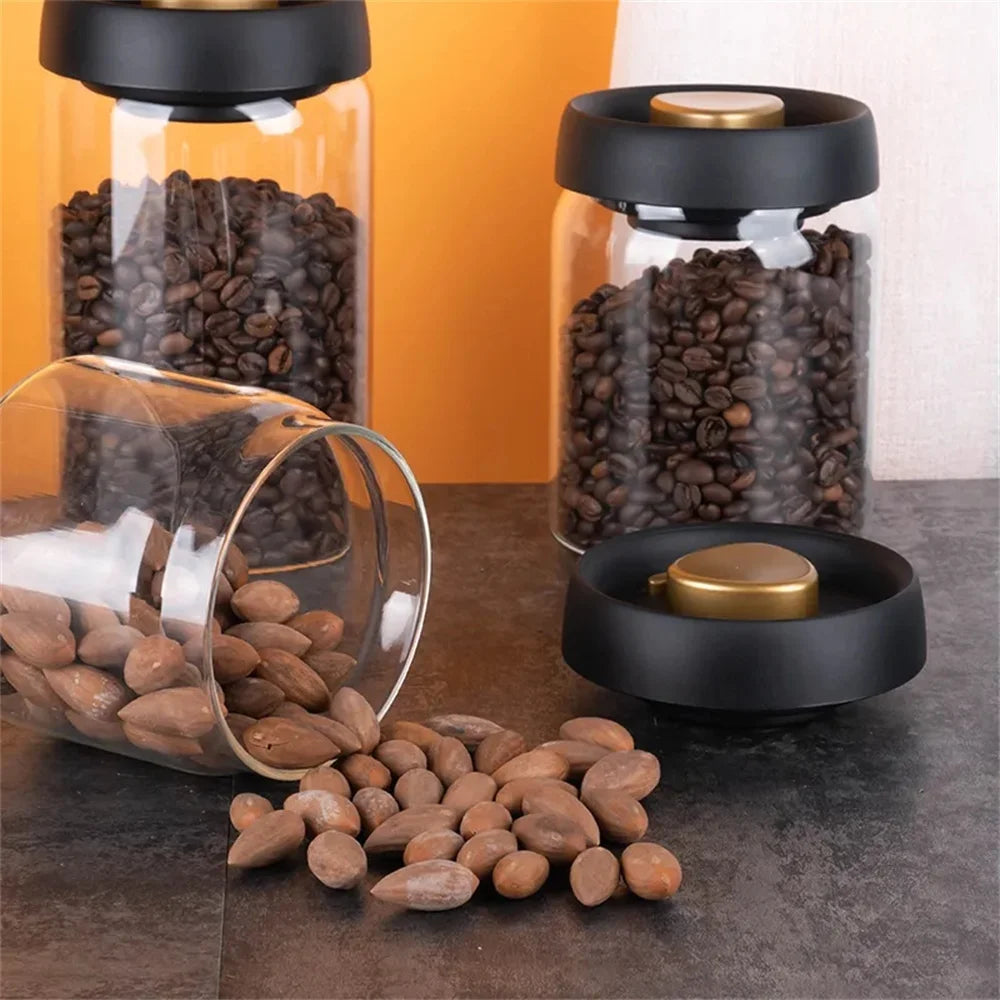 Glass Coffee Canister with Press-Down Lid - image 3