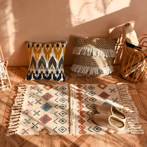 Bohemian Hand-Woven Tassel Rug - thumbnail 1