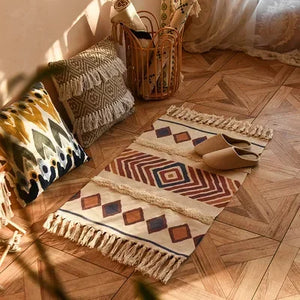 Bohemian Hand-Woven Tassel Rug - thumbnail 26