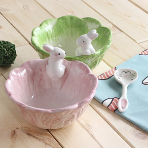 Hand-Painted Ceramic Bunny Bowl - thumbnail 4