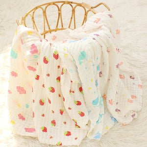 Bamboo Cotton Baby Blanket: Infant Swaddle Wrap | Warm Quilt | Muslin Bed Cover