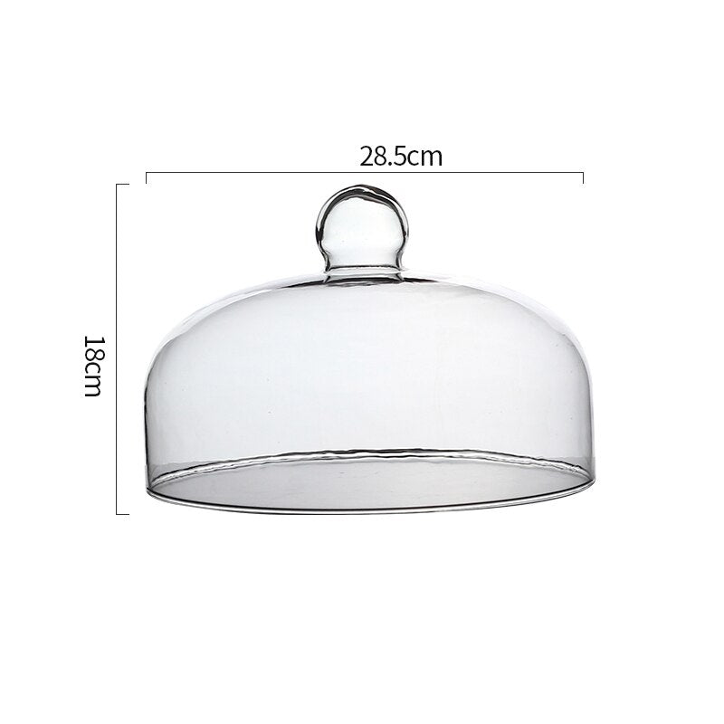 Simple Wooden Cake Stands Glass Cover Bread Pastry Dessert Plate Home Kitchen Cake Tools Fruit Display Plate Snack Dessert Trays