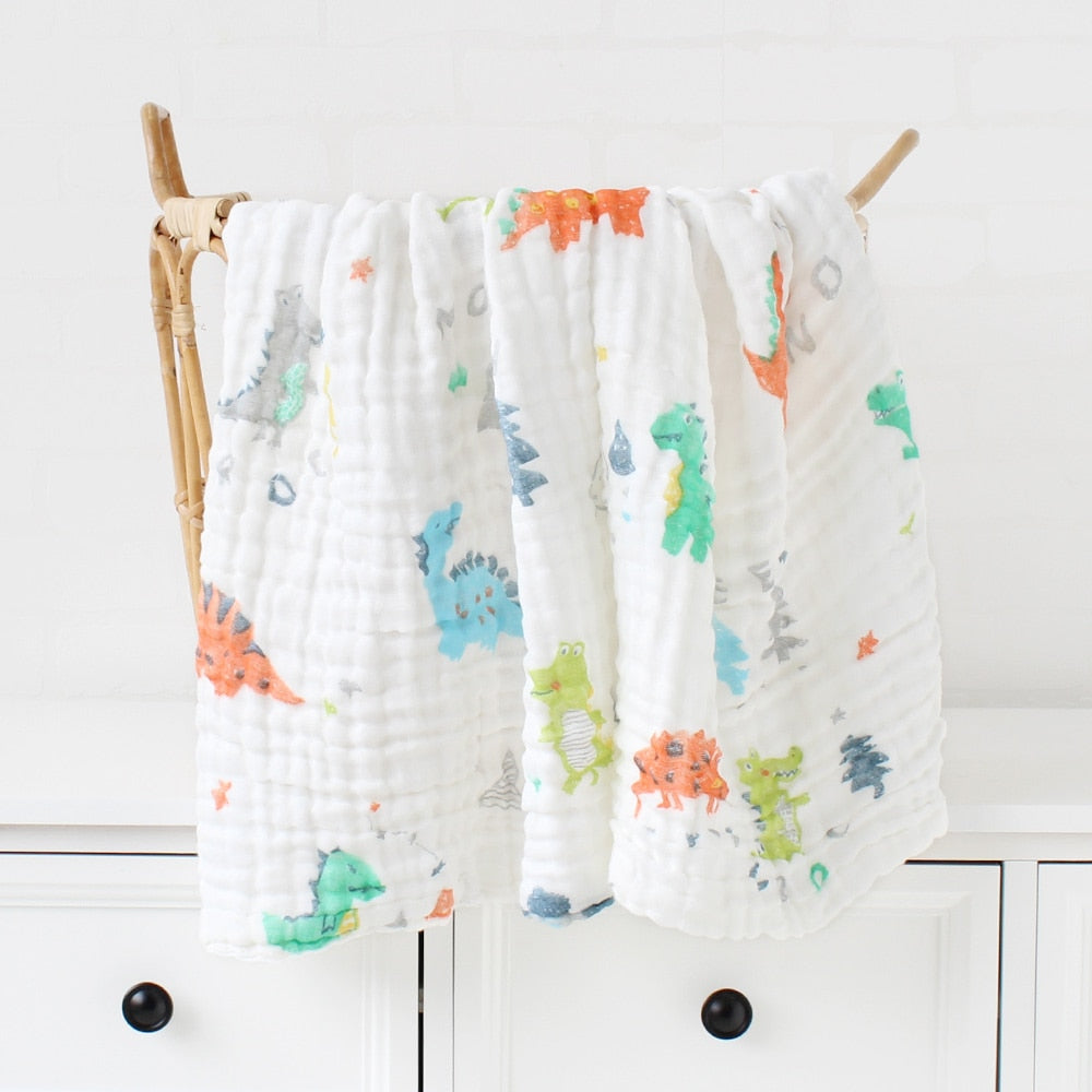Bamboo Cotton Baby Blanket: Infant Swaddle Wrap | Warm Quilt | Muslin Bed Cover