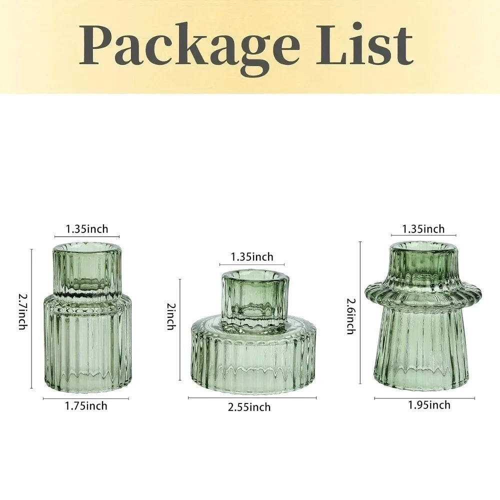 Ribbed Glass Tealight Holders – Set of 3 - image 8