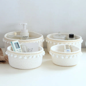 Cotton Rope Tassel Storage Basket - thumbnail 1