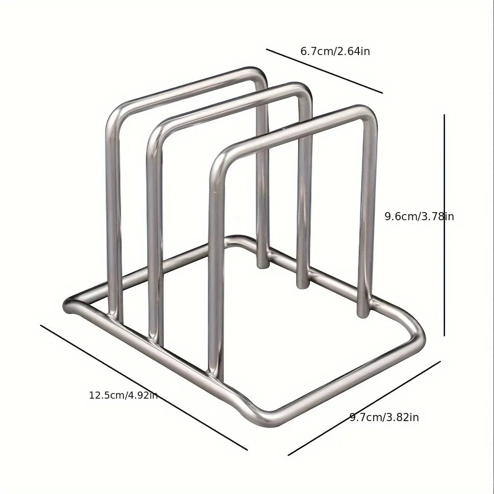 Stainless Steel Pot Lid & Cutting Board Rack - image 2