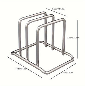 Stainless Steel Pot Lid & Cutting Board Rack - thumbnail 2