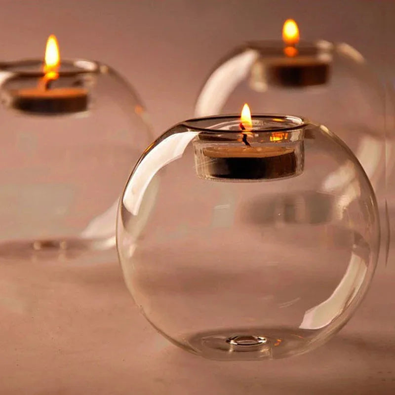 Round Glass Tealight Holder - image 2