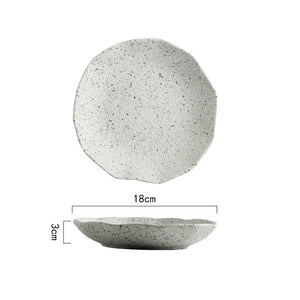 Nordic Granite Texture Ceramic Plate: Creative Irregular Western Food Dinner Plates, Dessert Dish, Soup Bowls, Home Tableware