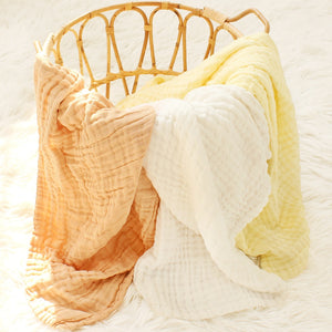 Bamboo Cotton Baby Blanket: Infant Swaddle Wrap | Warm Quilt | Muslin Bed Cover