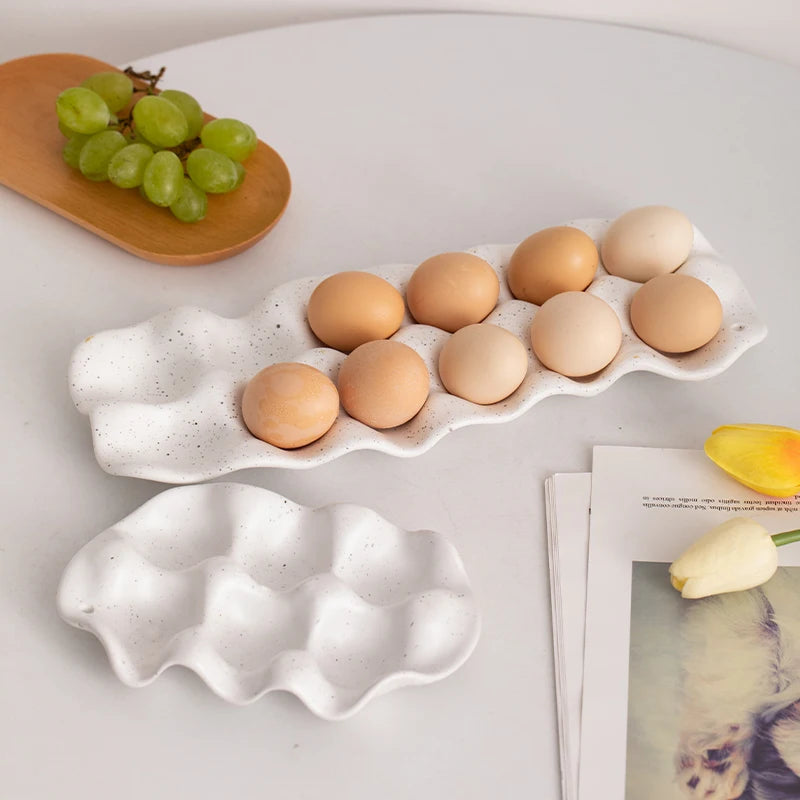 White Ceramic Egg Tray - image 2