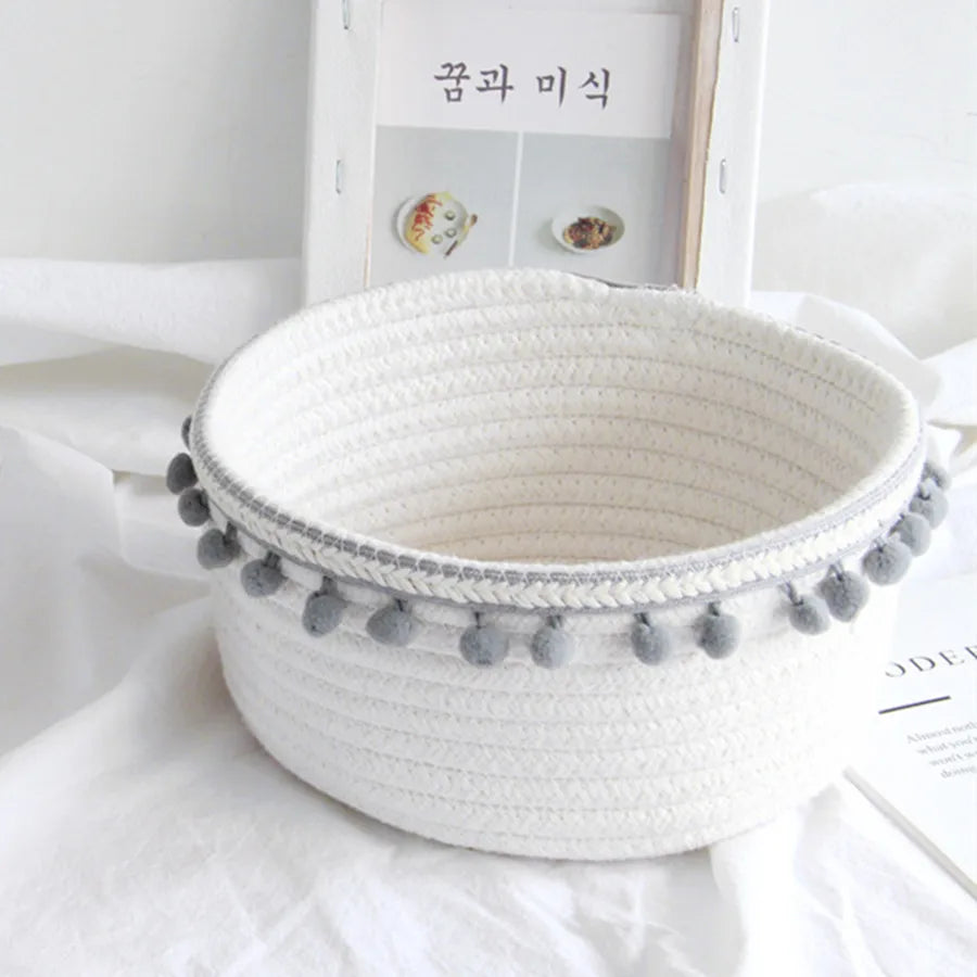 Cotton Rope Tassel Storage Basket - image 8