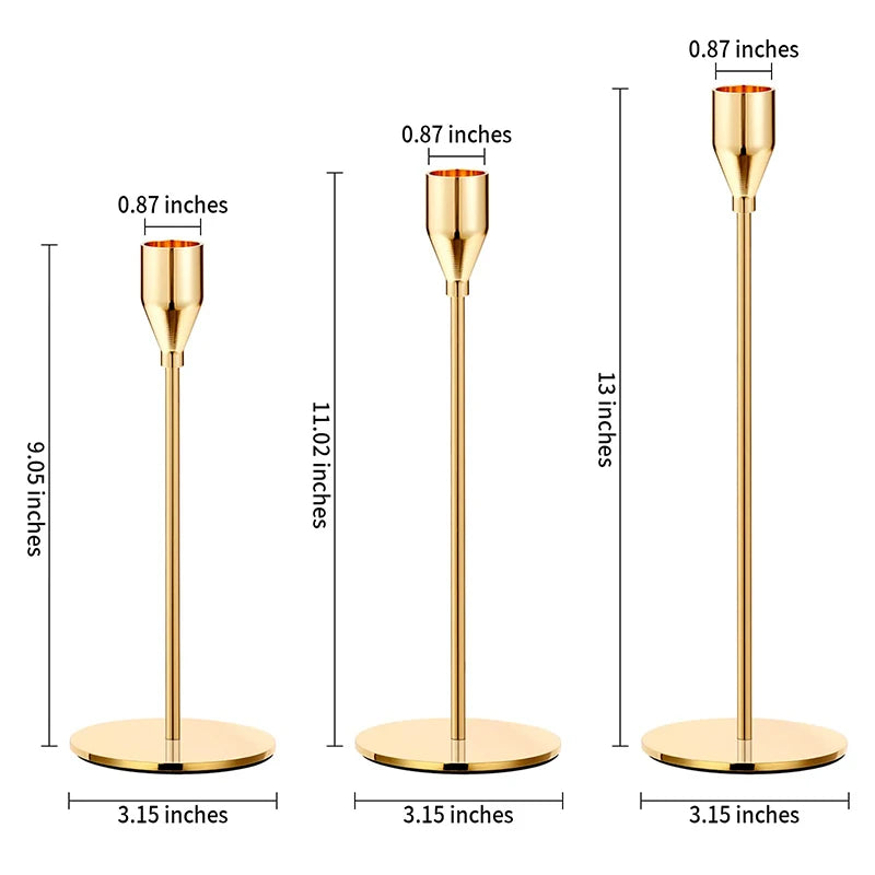 Metal Taper Candle Holders – Set of 3 - image 2