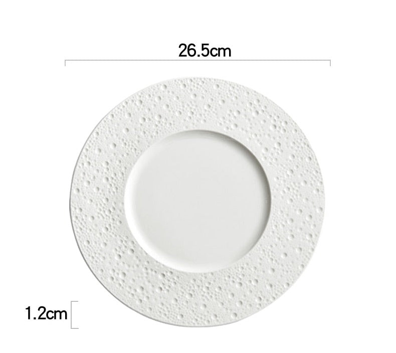 Pure White Ceramic Steak Plate Western Food Plate Household Pasta Flat Plate Commercial Restaurant Hotel Placing Tableware