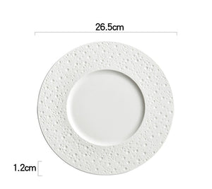 Pure White Ceramic Steak Plate Western Food Plate Household Pasta Flat Plate Commercial Restaurant Hotel Placing Tableware