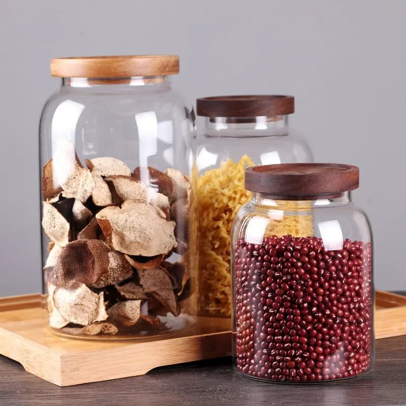 Airtight Glass Canister with Wood Lid - image 4