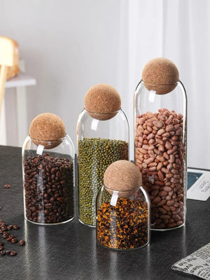 Glass Storage Jar with Cork Stopper - thumbnail 2