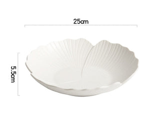 Large Soup Plate: Home Deepening Vegetable Plate, High-Quality Creative White Tableware Ceramic, Salad Bowl