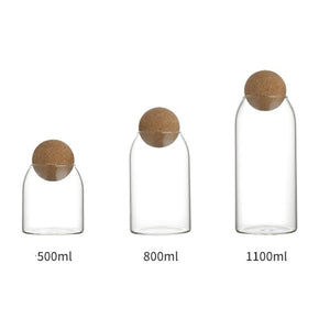 Household Lead-Free Glass Jar With Lid Bottle Storage Transparent Lead-Free Glass Cork Sealed Bottle Tank Creative Cork Kitchen