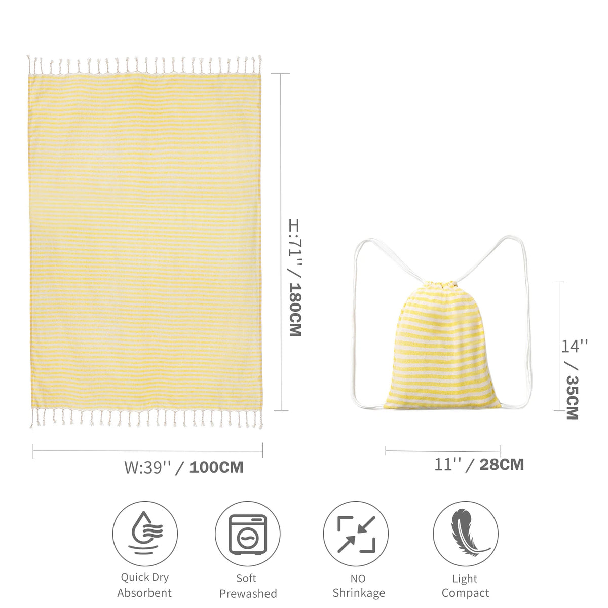 Striped Tassel Beach & Bath Towel - image 9