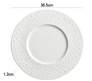 Pure White Ceramic Steak Plate Western Food Plate Household Pasta Flat Plate Commercial Restaurant Hotel Placing Tableware