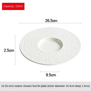 White creative home hotel tableware straw hat plate western food pasta plate soup plate home deep plate