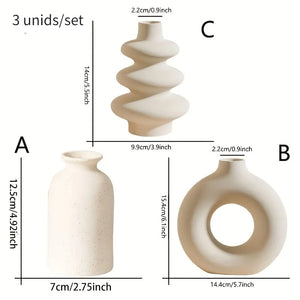 Bohemian Ceramic Vase Set of 3 - thumbnail 7