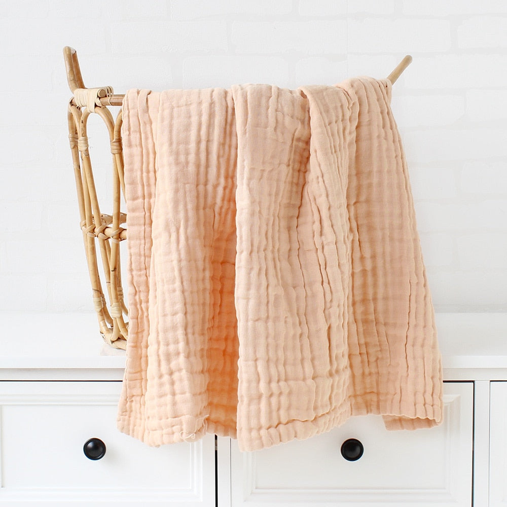 Bamboo Cotton Baby Blanket: Infant Swaddle Wrap | Warm Quilt | Muslin Bed Cover