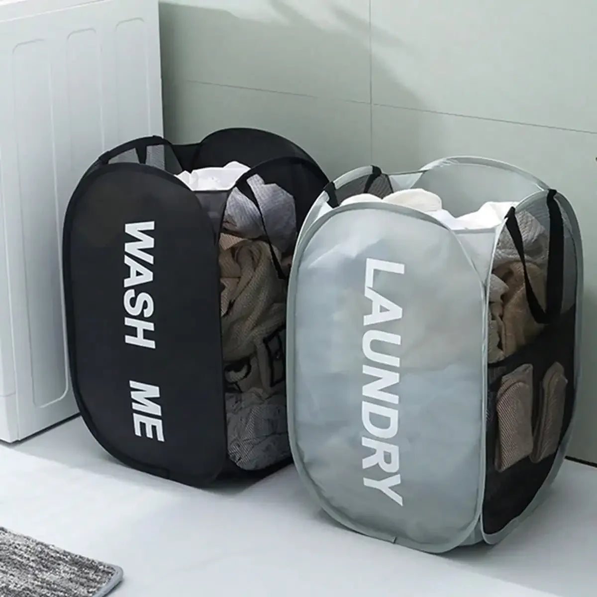 Collapsible Mesh Laundry Hamper - image 1