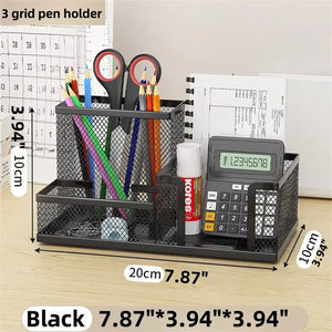Black Mesh Desk Organizer with 3 Compartments - thumbnail 7