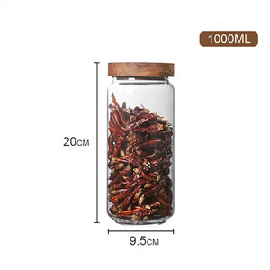 Airtight Glass Canister with Wood Lid - thumbnail 10