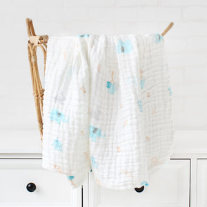 Bamboo Cotton Baby Blanket: Infant Swaddle Wrap | Warm Quilt | Muslin Bed Cover