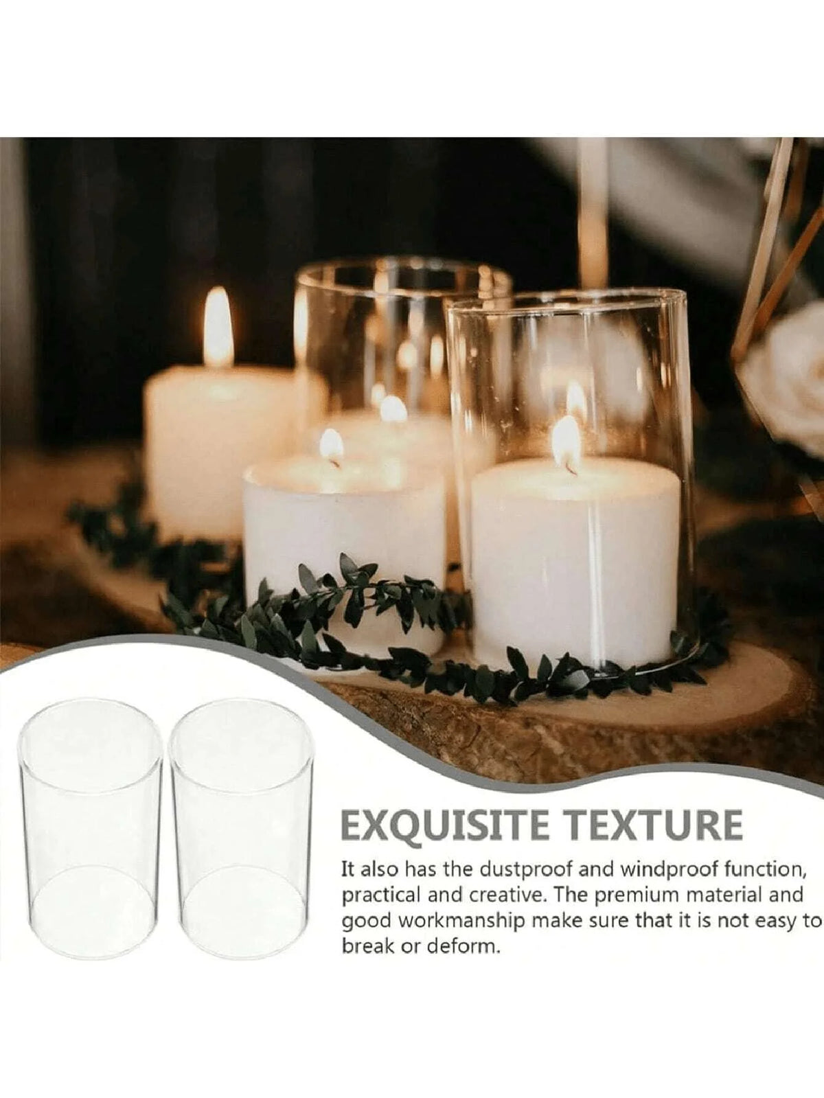 Clear Cylinder Glass Candle Holder - image 2