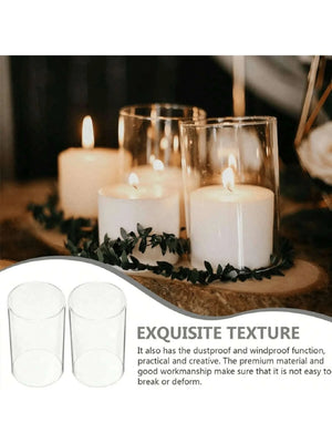 Clear Cylinder Glass Candle Holder - thumbnail 2