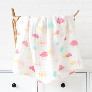 Bamboo Cotton Baby Blanket: Infant Swaddle Wrap | Warm Quilt | Muslin Bed Cover