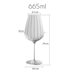 Prism Ripple Crystal Glass Household Goblet High Foot Glass Handmade Ultra Thin Cold Incision Mouth Wine Glass