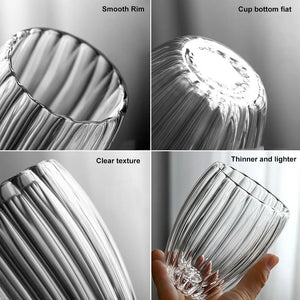Striped Double-Wall Glass Coffee Cup - thumbnail 5
