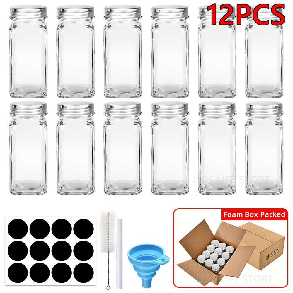Glass Spice Jar Set with Labels & Funnel - image 8