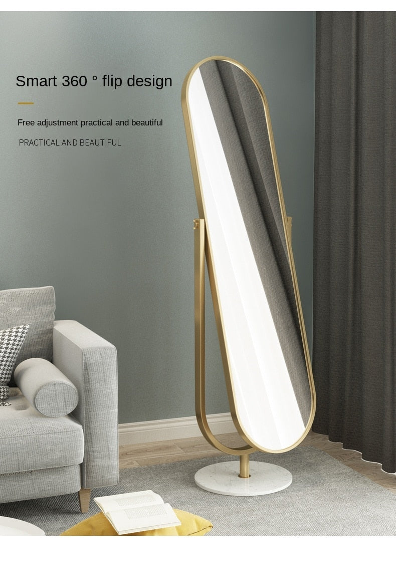 mirror dressing mirror Full-Length Rotating Dressing Mirror: Simple Bedroom Mirror for Girls, Home Floor Mirror Material: Organic Material Mirrors Accessories & Decor All Products Mirrors