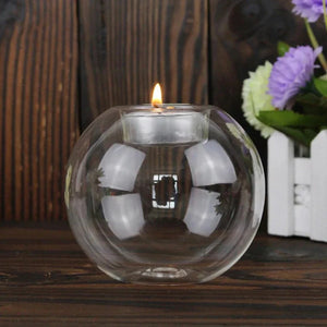 Round Glass Tealight Holder - thumbnail 1