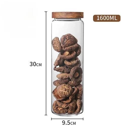 Airtight Glass Canister with Wood Lid - image 8