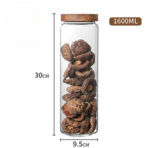 Airtight Glass Canister with Wood Lid - thumbnail 8