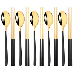 Korean-Style Stainless Steel Chopstick & Spoon Set - thumbnail 13