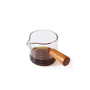 Glass Espresso Measuring Cup with Wooden Handle - thumbnail 7