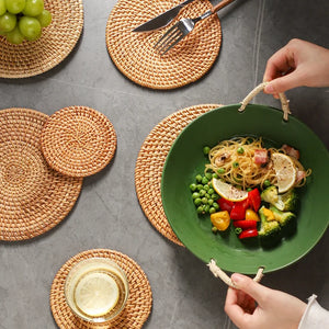 Hand-Woven Rattan Coaster & Trivet - thumbnail 2