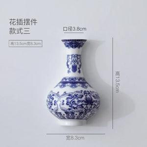 Blue & White Porcelain Wall Vase - thumbnail 4