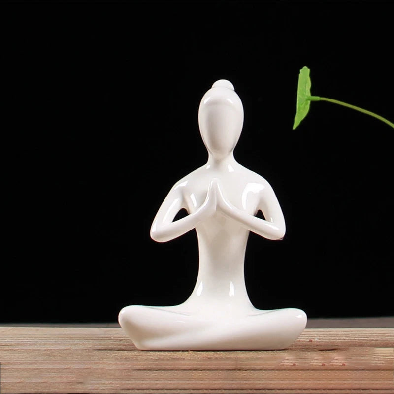 Abstract Ceramic Yoga Pose Figurine - image 3
